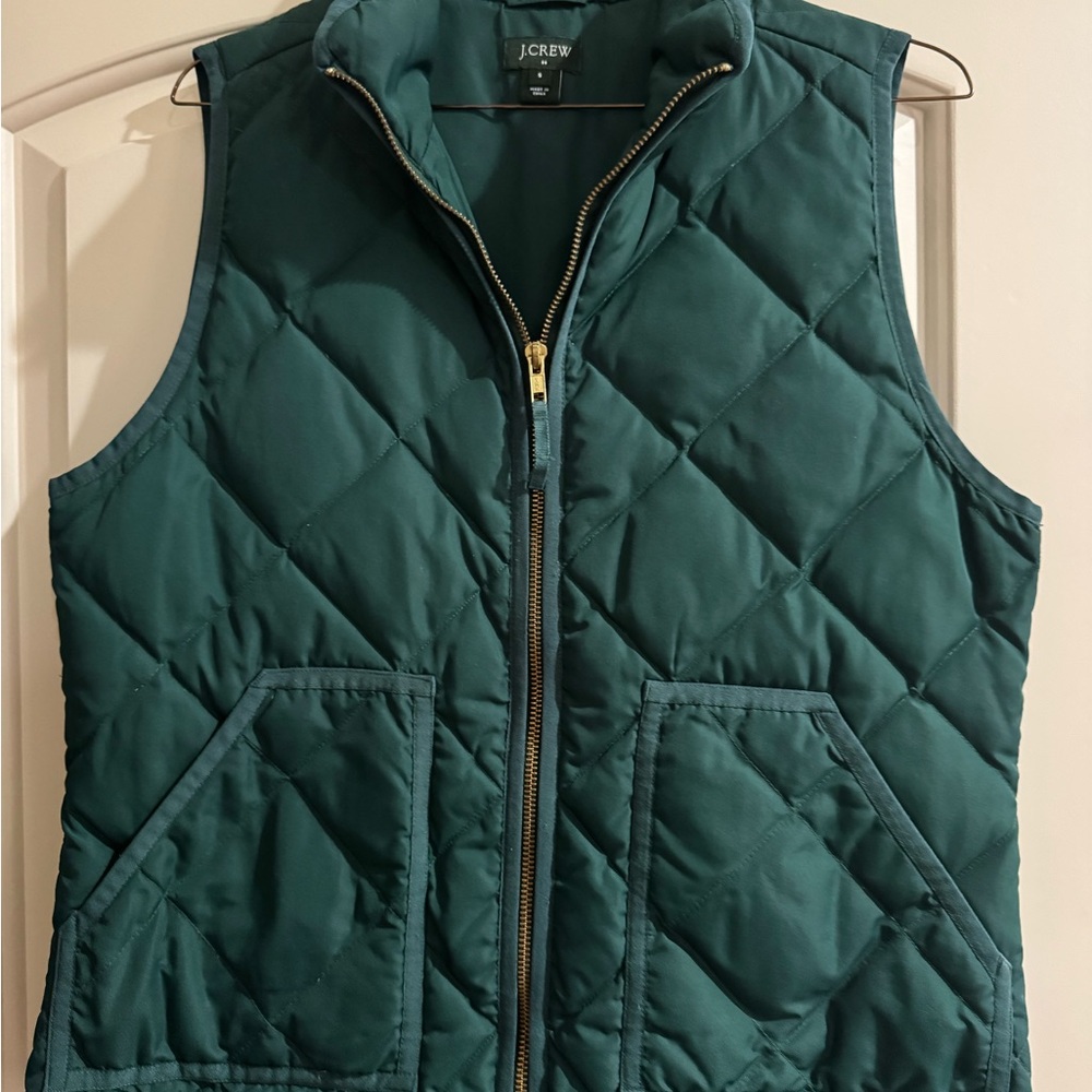 J. Crew Forest Green Quilted Vest